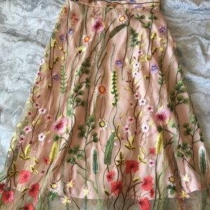 anthropologie embroidered skirt